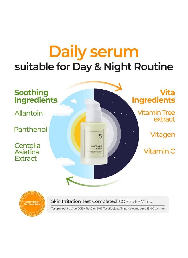 numbuzin numbuzin No.5 Goodbye Blemish Serum | Blemish Serum for Dark Spots, Acne Scars with Vitamin C, Niacinamide, Antioxidant | Lightweight Gel, Korean Skin Care for Face | 1.69 Fl Oz  - Image 5
