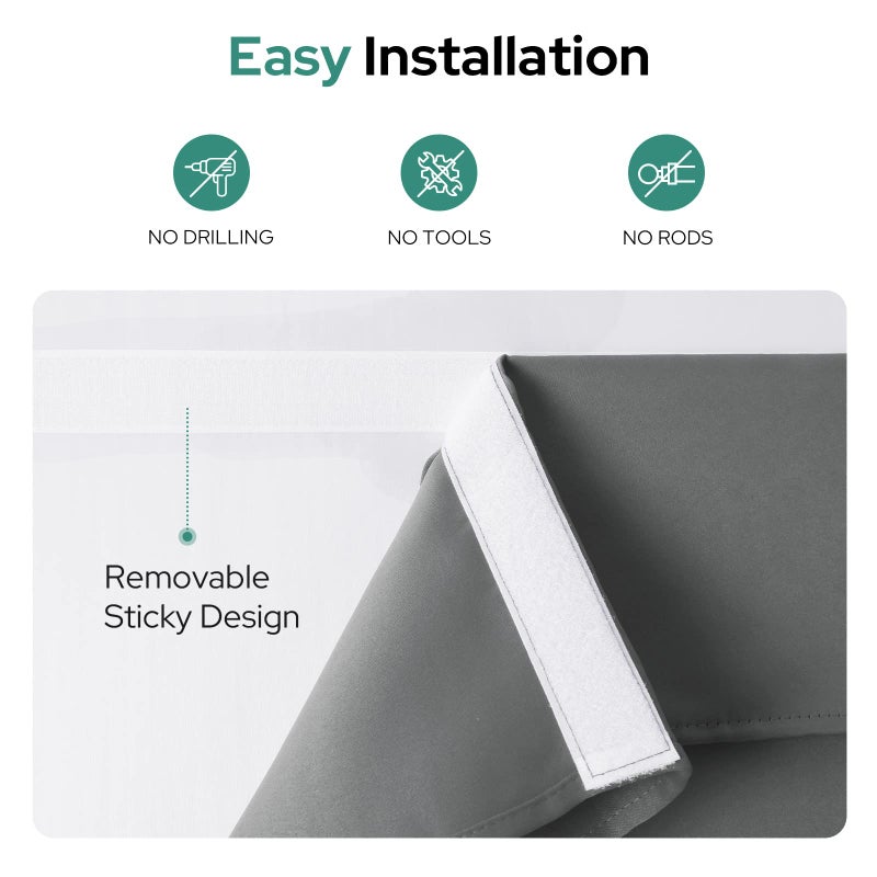 هوم أيدياز Homideas رمادي الستائر باب التعتيم خصوصية الستائر الفرنسية الباب الستائر نافذة الستائر عيد ميلاد؟ - Image 2