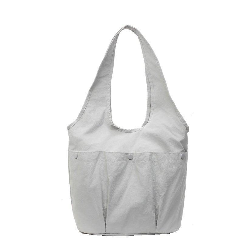Women's Solid Color Shoulder Bag with Large Capacity and Multiple Pockets - Image 5