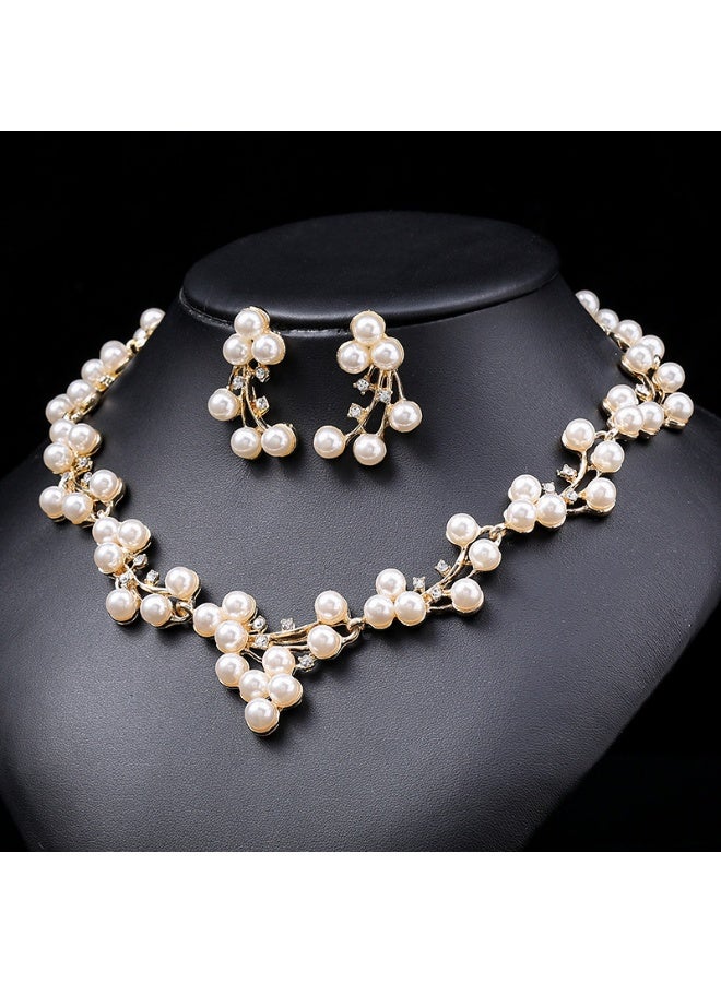 NIBEMINENT New Fashionable Pearl Necklace Set for Women