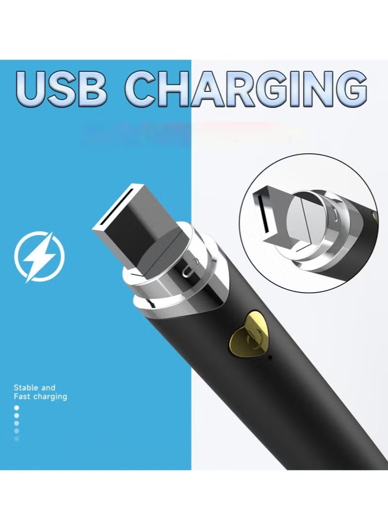 SHOPUP4U Electric Makeup Brush, 10 Gears Vibration Massage Brush, Works with, Concealer or Blush, Rechargeable Adjustable Loose Powder Brush Black - Image 4