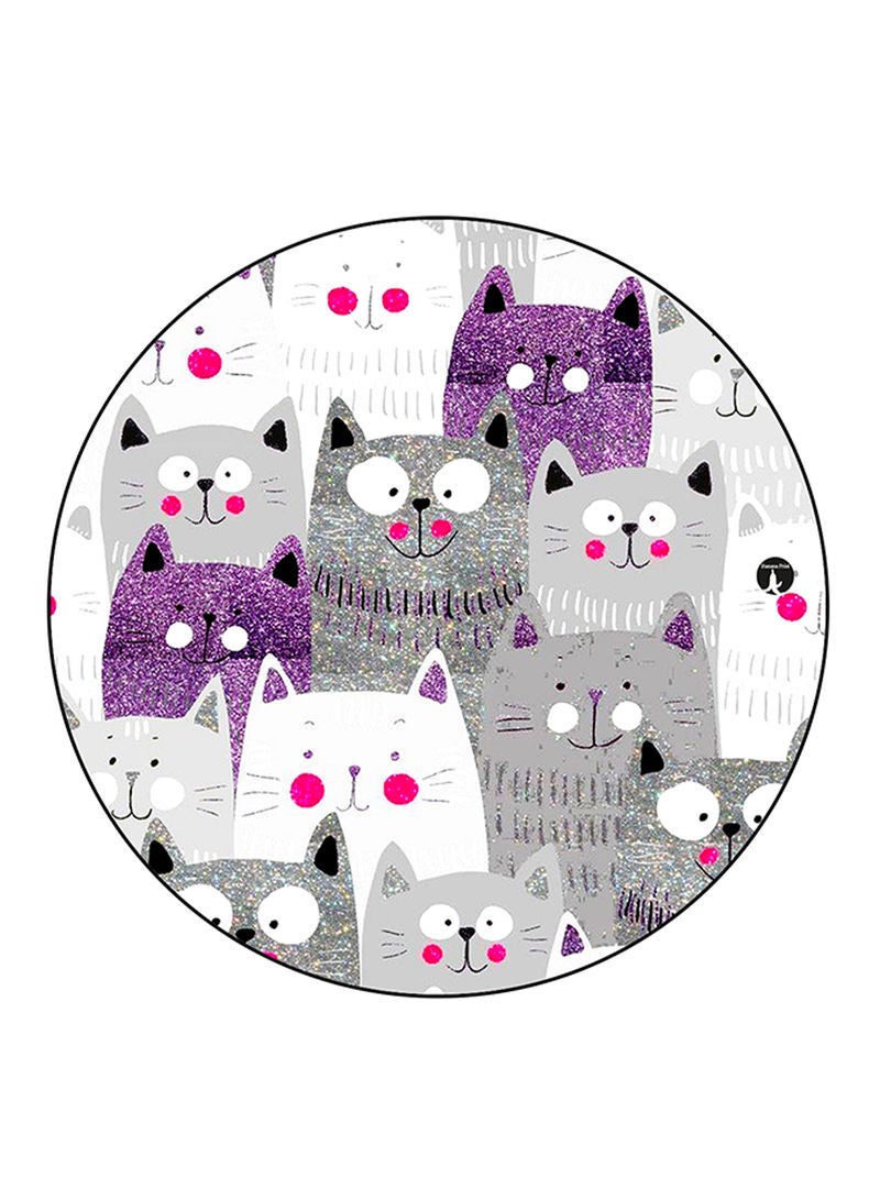 RKN Cats Printed Mouse Pad Round  Multicolour