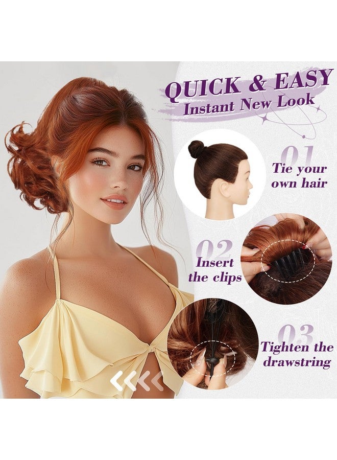 بارسدار وصلات شعر ذيل الحصان باللون الأحمر النحاسي - وصلات شعر ذيل حصان قصيرة ومموجة بطول 10 بوصات للنساء - وصلات شعر ذيل حصان صناعية بمشط ومشبك - ذيل حصان مزيف - أحمر نحاسي - Image 4