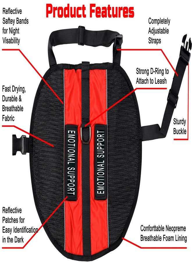 Just 4 Paws Emotional Support Dog Vest Jacket | 6 Sizes | Adjustable Straps & 2 Removable Reflective Emotional Support Dog Patches (Large Chest 26-1/4" to 31-3/4", Red) - Image 2