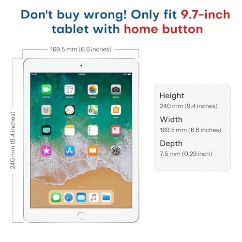 SPARIN Screen Protector for iPad 6th 5th Generation 9.7 inch, Tempered Glass Compatible with iPad Air 2, Case Friendly & Apple Pencil Compatible - Image 3