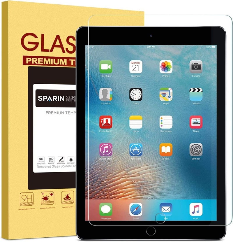 SPARIN Screen Protector for iPad 6th 5th Generation 9.7 inch, Tempered Glass Compatible with iPad Air 2, Case Friendly & Apple Pencil Compatible - Image 1