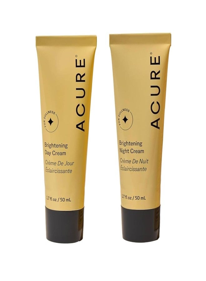 Acure Brightening Day & Night Cream Set - Hydrating & Radiance-Boosting Moisturizers for Even Skin Tone & Smooth Texture, Vegan, 1.7 Fl Oz Each - Image 1
