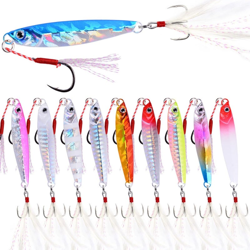 Aorace 10pcs 28G Saltwater Fishing jigs Speed Jigging Slow Jigging Pitching Lures Artificial Lures - Image 1