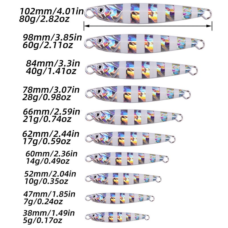 Aorace 10pcs 28G Saltwater Fishing jigs Speed Jigging Slow Jigging Pitching Lures Artificial Lures - Image 3