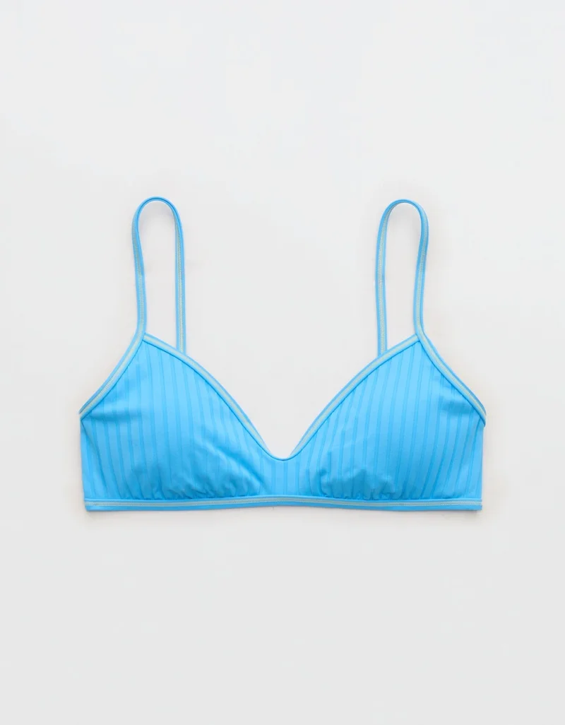 Aerie  Aerie Skinny Strap Voop Ribbed Bikini Top for Women | Best Price UAE