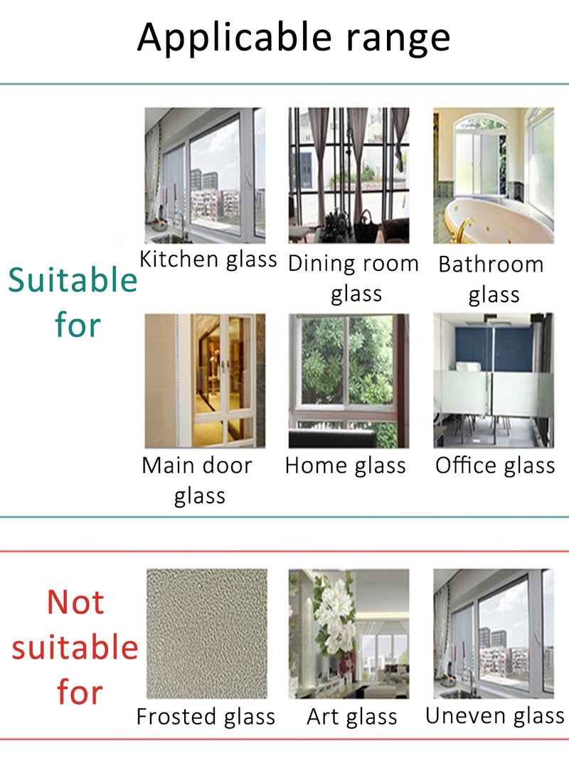 Window Film Sticker Set, Reflective One-Way Window Film 88% Heat Control 99% UV Blocking and Privacy Protection for Home Office (0.9mW*2mH) - Image 5
