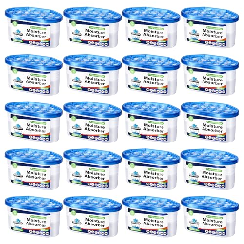 CHMI Moisture Absorbers 20 Pack， Attract and Trap Excess Moisture from Your Bathroom, Kitchen，Closet, Eliminate Musty Odors，Odor Eliminator with Fragrance Free, 6.4oz, 300ml. - Image 1