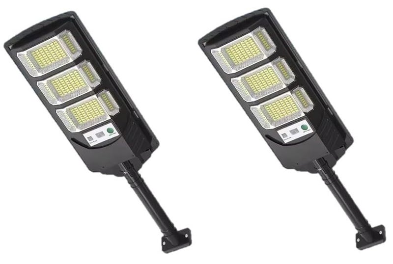kh Solar Street Lights Outdoor Waterproof 144 LED 60 W Solar Dusk to Dawn Flood Light Outside Solar Powered Security Exterior Wall Mount Lamp Motion Sensor Remote Control (Pack of 2) - Image 1