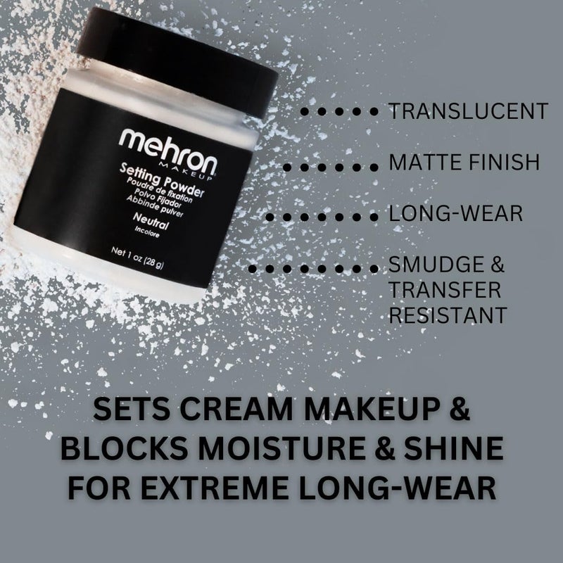 Mehron Makeup Setting Powder | Loose Powder Makeup | Perfect for Halloween 1 oz (28 g) (Neutral) - Image 3