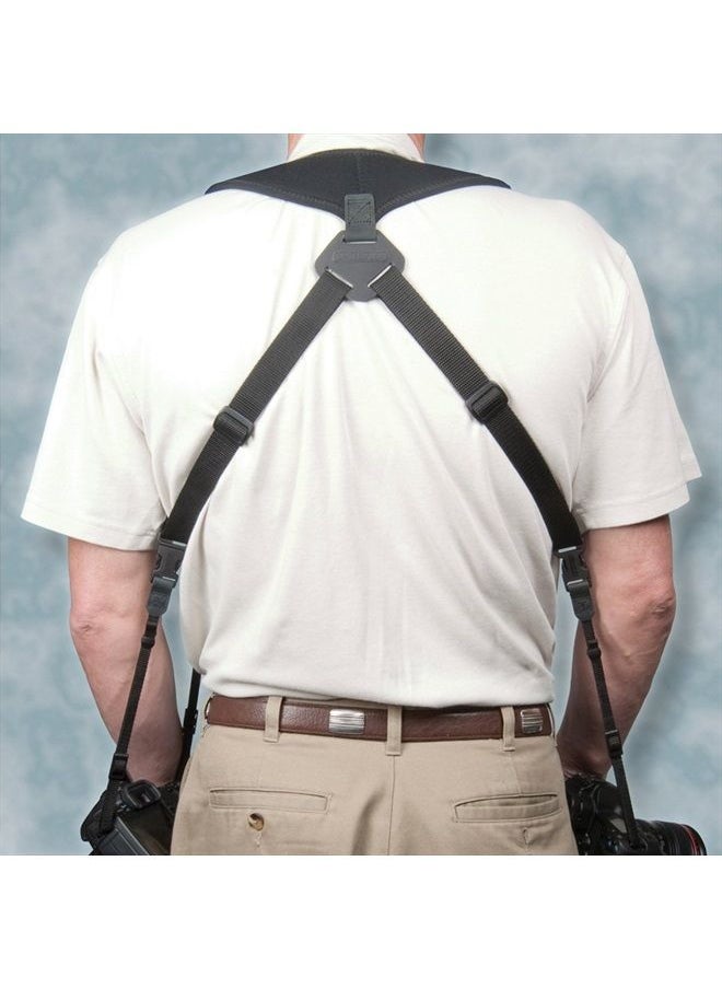 OP/TECH USA - Dual Harness 3/8" X-Long - Interchangeable Camera Harness with Quick Disconnects and Control-Stretch Backing - Image 1