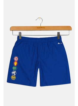 Adidas Adidas x Marvel Kids Boy Brand Logo Board Shorts, Royal Blue  - Image 1