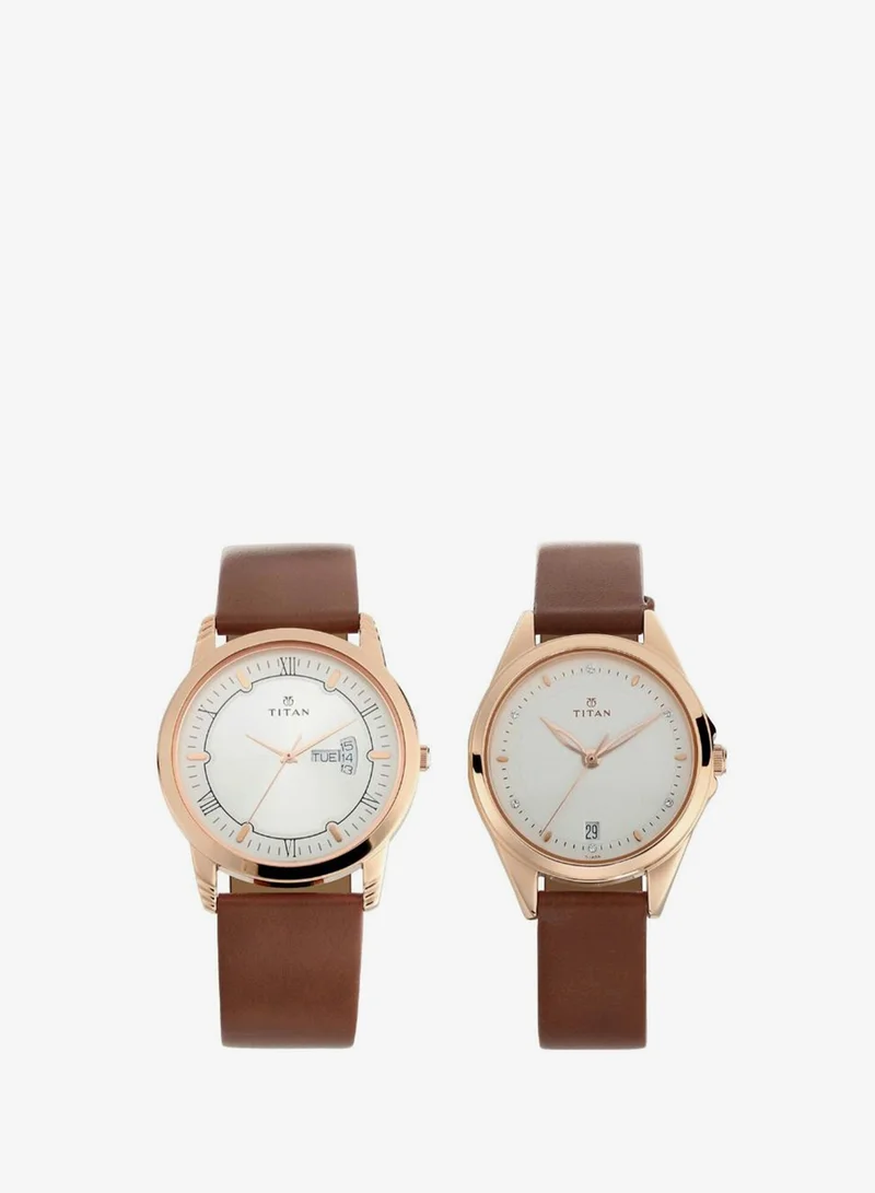 Titan Unisex's Leather Analog Watch 17742565WL01 - 40 mm