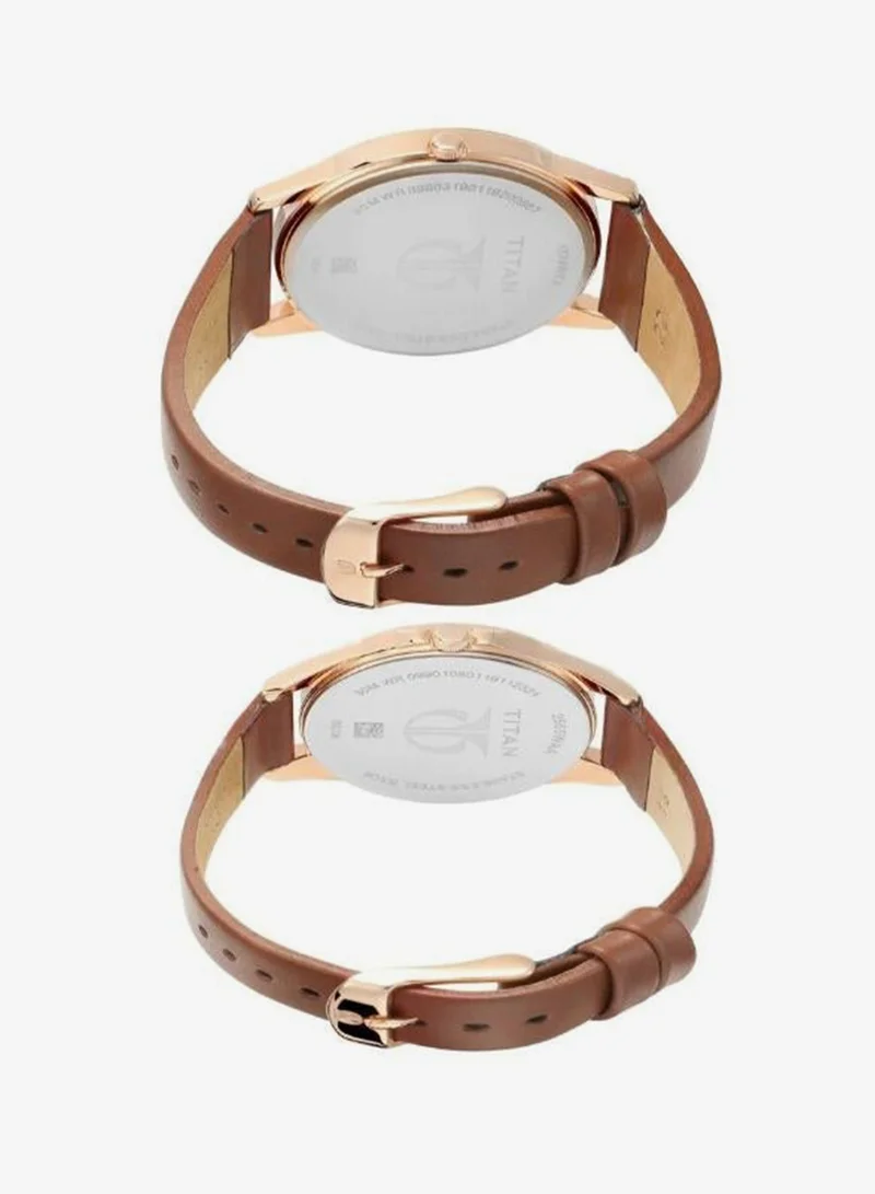Titan Unisex's Leather Analog Watch 17742565WL01 - 40 mm