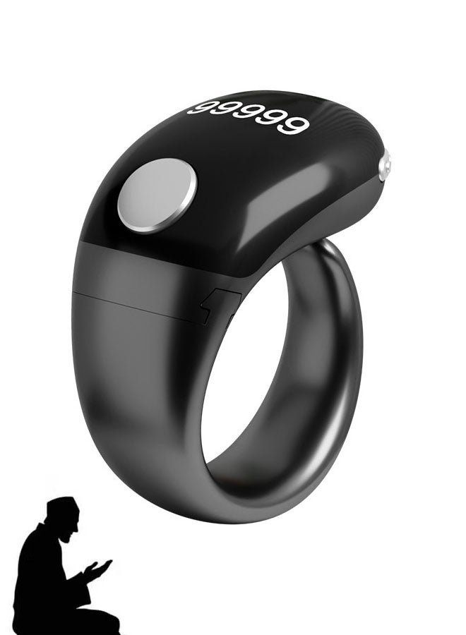Super ZYouth Zikr Ring Arabic Smart Tasbih Ring Muslim Prayer Prayer Timing Reminder Tasbih Counter Smart Ring Wearing a Rosary Bracelet Type-C Charging - Image 1