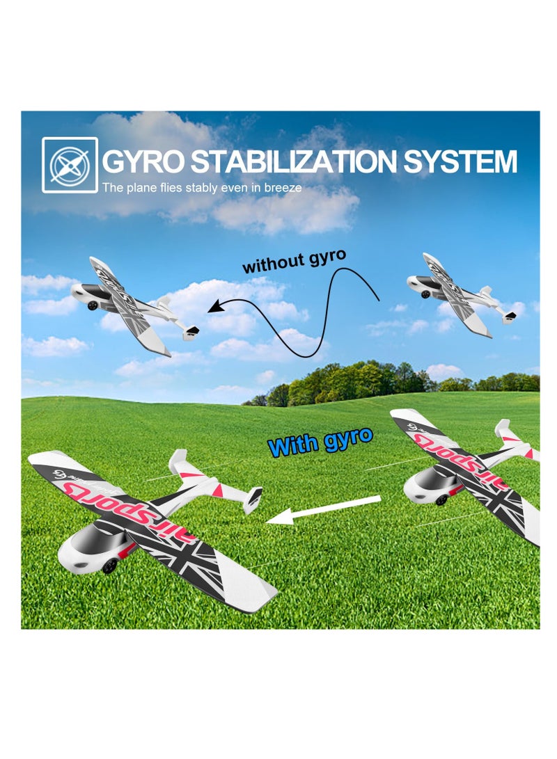 SYOSI G3 RC Plane, 2.4Ghz Remote Control Airplane, Flying 6-axis Gyro Stabilizer with 2 Batteries, Blue&Green Light, 2CH RTF RC Glider Toy, Easy to Fly for Beginners Adults Kids Girls 8 12 14 Boys, Red - Image 3