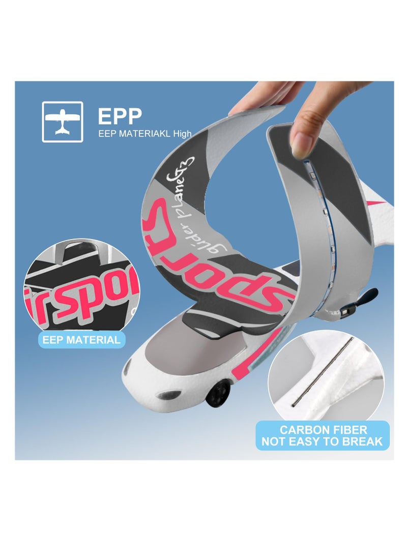 SYOSI G3 RC Plane, 2.4Ghz Remote Control Airplane, Flying 6-axis Gyro Stabilizer with 2 Batteries, Blue&Green Light, 2CH RTF RC Glider Toy, Easy to Fly for Beginners Adults Kids Girls 8 12 14 Boys, Red - Image 5