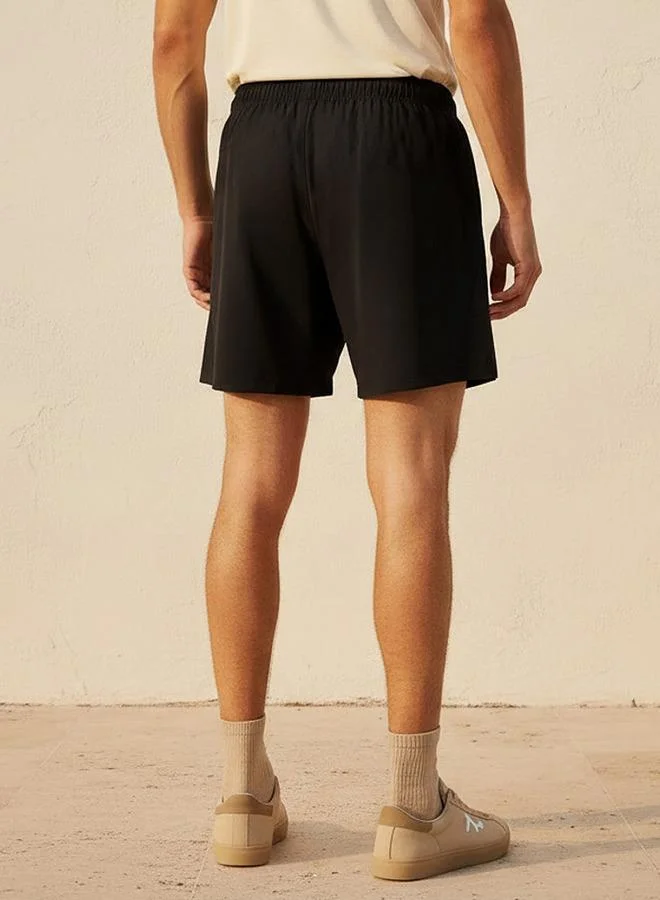 Splash Active Black Perforated Panel Performance Shorts for Men | Best Price UAE