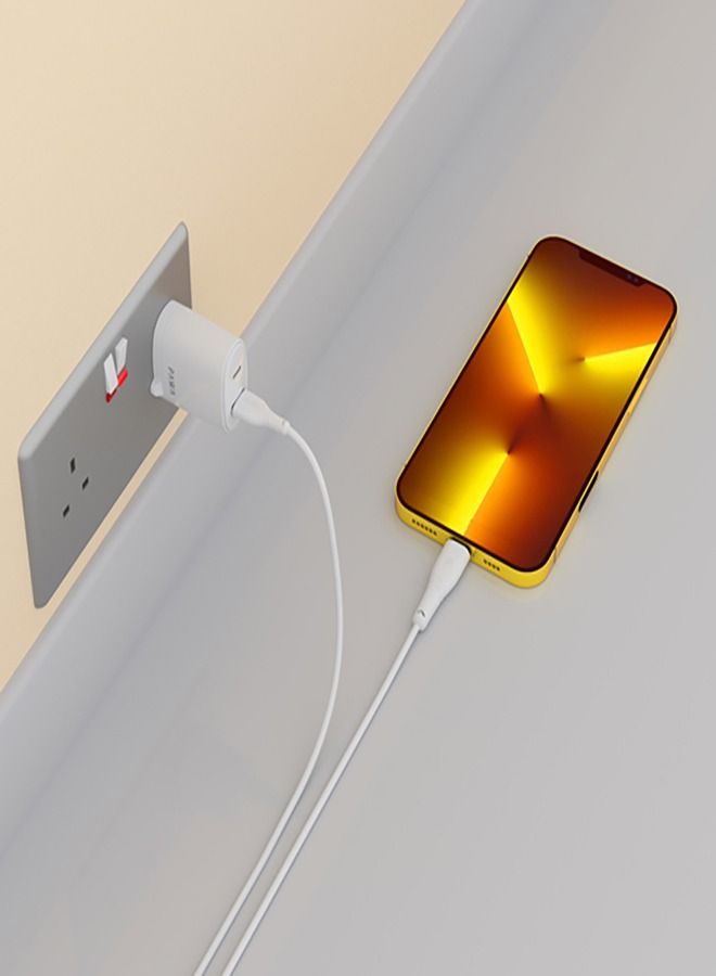 Pawa PVC 2.4A Data & Quick Charging Lightning Cable 3m/9.8ft - White - Image 2