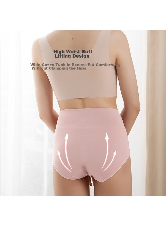 Youngyell Women's Underwear, 100% Pure Cotton, Antibacterial, High-waist, Plus Size, 200 Jin, Tummy Control Lifting, Women's Shorts, 4-pack - Image 5