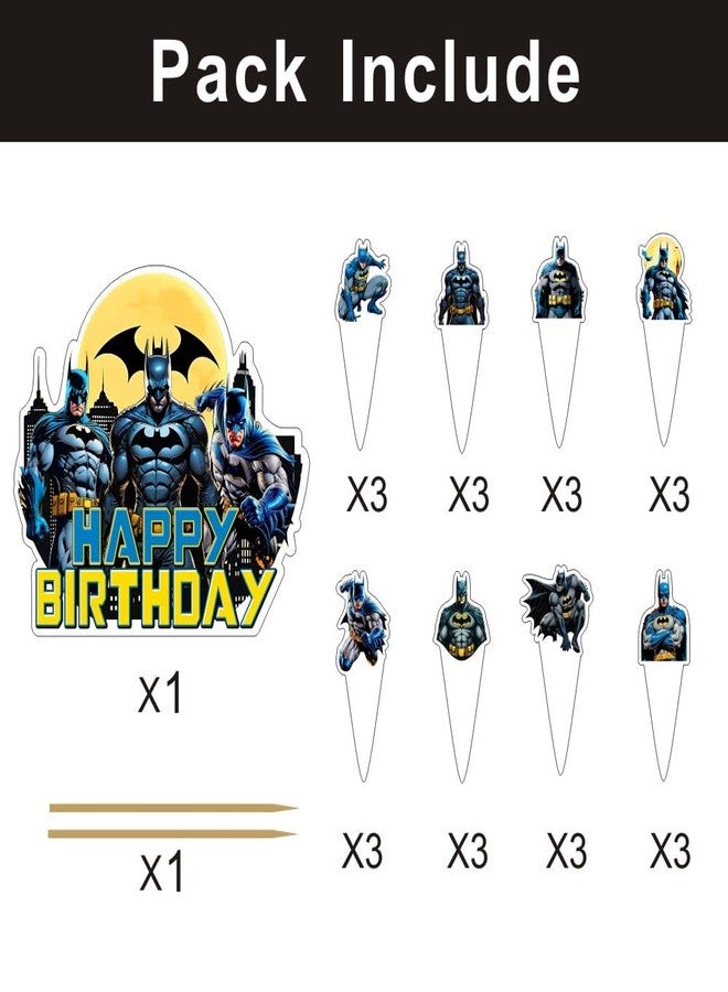 ARHAVI 25 Pcs Cake Topper and Cupcake Toppers Set Birthday Party Supplies for Bat Birthday Decorations - Image 2
