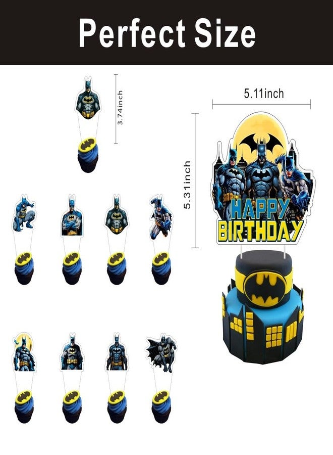 ARHAVI 25 Pcs Cake Topper and Cupcake Toppers Set Birthday Party Supplies for Bat Birthday Decorations - Image 4