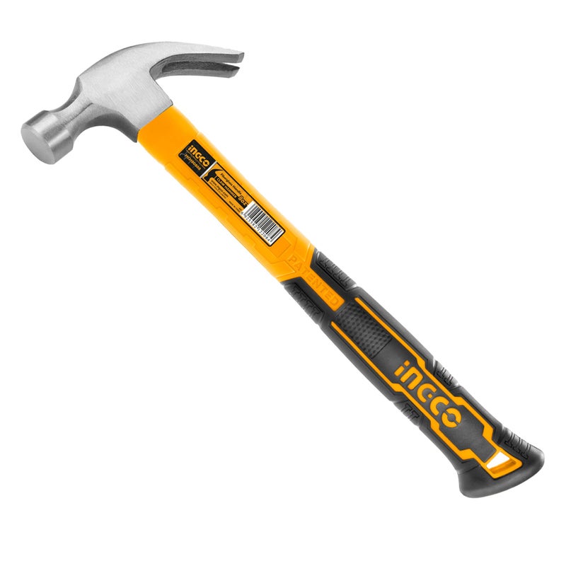 INGCO Claw Hammer, Professional Claw Hammer, 8oz/220g | 45# Carbon Steel, Heat Treatment Drop-Forged Hammerhead for Pulling nails, Prying Boards, Demolition work, Splitting Wood - Image 3