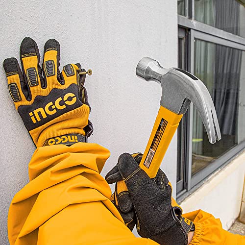 INGCO Claw Hammer, Professional Claw Hammer, 8oz/220g | 45# Carbon Steel, Heat Treatment Drop-Forged Hammerhead for Pulling nails, Prying Boards, Demolition work, Splitting Wood - Image 2