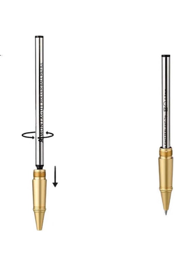 Montagut Signature Ballpoint Pen, Metal Spiral Pattern, Rotating Refill, Paper Box Packaging, Single Pen, Black, 0.5Mm - Image 1