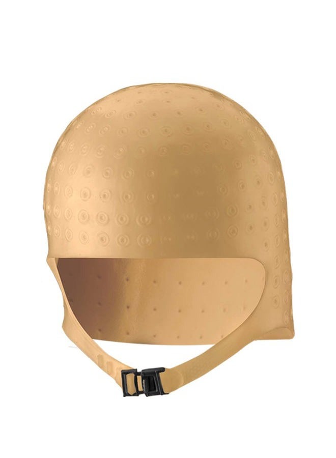 DOMPEL Silicone Highlight Hair Cap Color Gold | Type Romana | hair highlighting cap | Salon-Quality Hair Highlights | Suitable for all hair types | Model 391-SA - Image 1