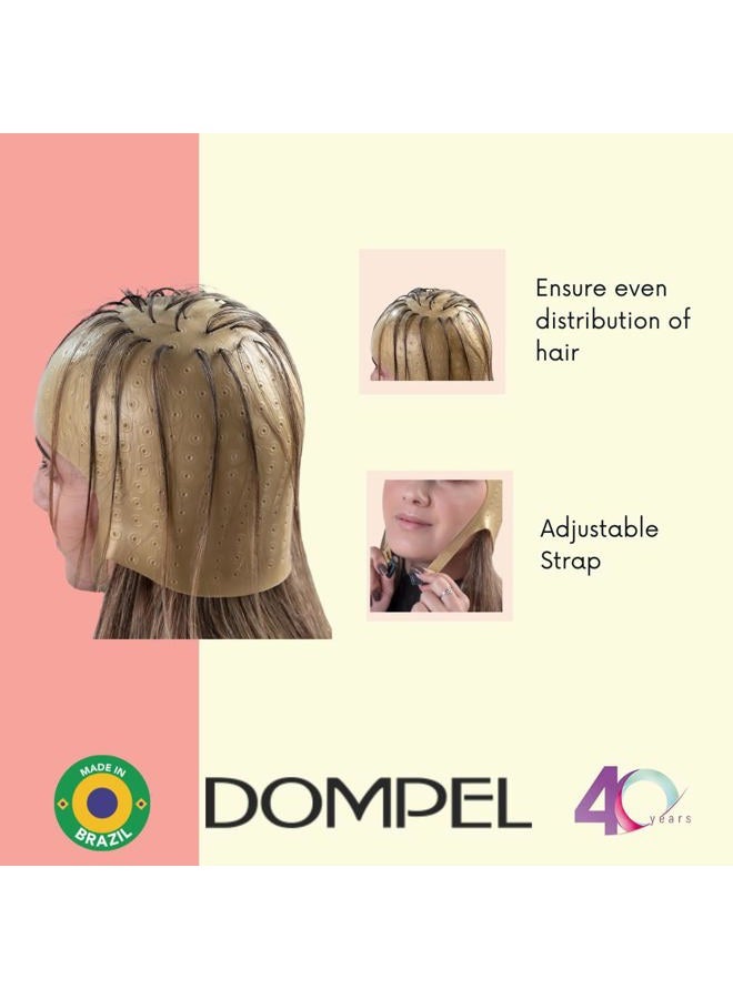 DOMPEL Silicone Highlight Hair Cap Color Gold | Type Romana | hair highlighting cap | Salon-Quality Hair Highlights | Suitable for all hair types | Model 391-SA - Image 4