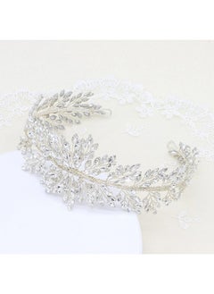 Oriamour Silver Wedding Headbands Crystal Bridal Headpieces For Women Wide Bridal Headbands  - Image 1