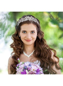 Oriamour Silver Wedding Headbands Crystal Bridal Headpieces For Women Wide Bridal Headbands  - Image 5