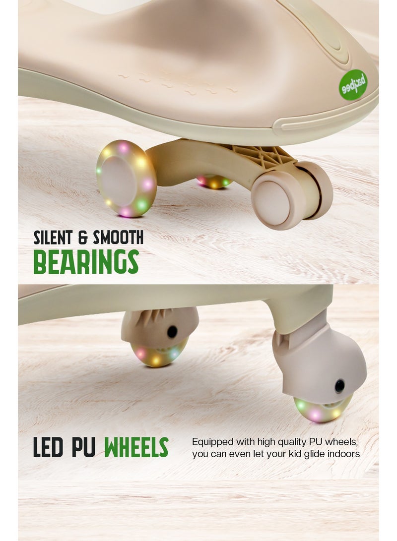 Baybee Betsy Ride on Car Swing Car for Kids, Twister Magic Ride on Kids Car with PU Led Wheels, Music | Push Ride on Toy Baby Car | Ride on Magic Car for Kids to Drive 3 to 8 Years Boy Girl (Pink) - Image 3