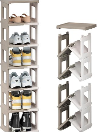 7 Layer Shoe Rack(White & Brown)