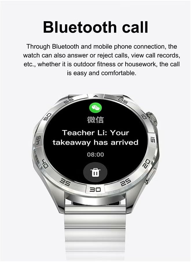RollsTimi  Men's smart watches have a full touch screen, voice chat, heart rate, sleep monitoring, etc.Waterproof watch, Bluetooth pairing Android and iOS, steel band  - Image 3