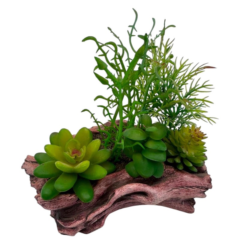 Garden Art Garden Art Artificial Succulent Arrangement Plant with Vintage Pot 18x6x15CM BonsaiTable Top Planter for HomeOffice Decor GAAB20129 