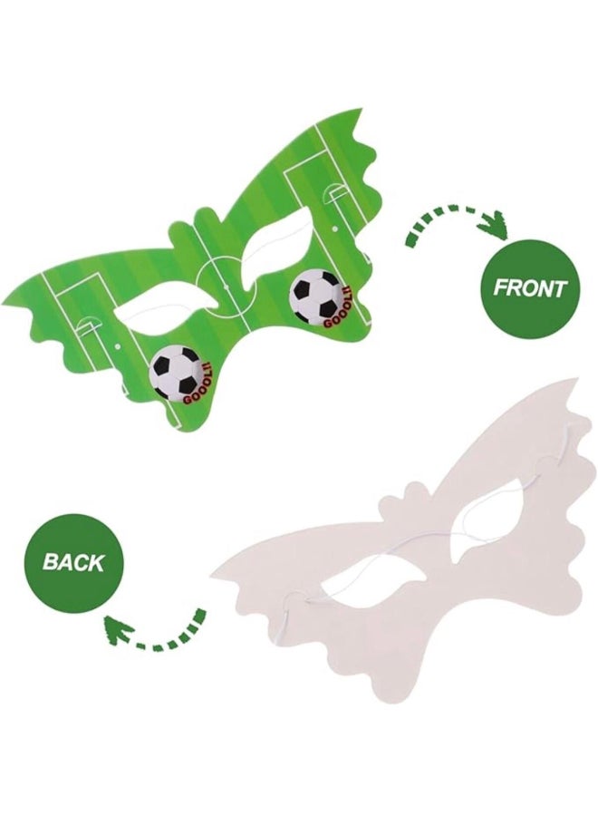 Toyland Football Theme Party Eye Masks – 6 Pcs Set, Soccer Design Fun Masks for Kids Birthday & Events - Image 2