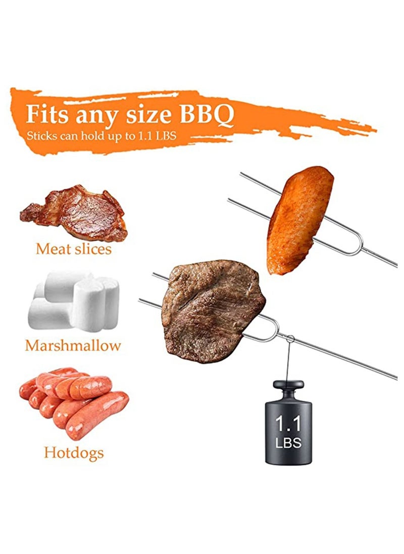 SYOSI - Extendable Marshmallow Roasting Sticks Set of 8 Telescoping Smores Skewers Hot Dog Forks with Wooden Handle for Fire Pit Campfire 32 Inch Stainless Steel BBQ Kit Outdoor Camping - Image 1