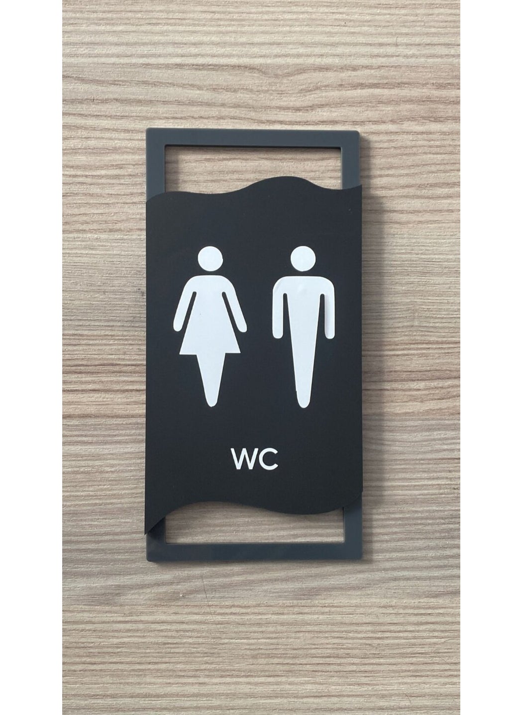 Yönline - Directional Anthracite Framed Matte WC Direction Sign - Image 1