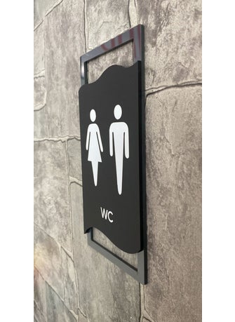 Directional Anthracite Framed Matte WC Direction Sign