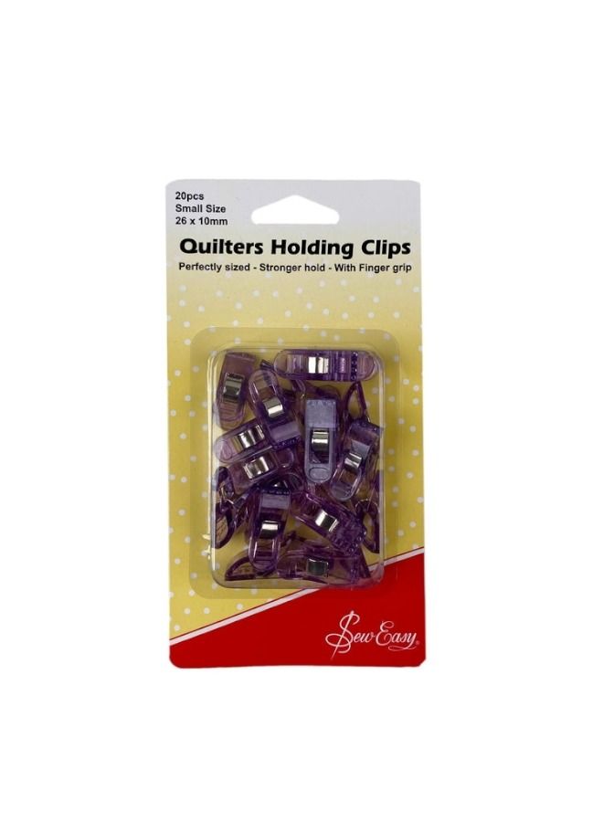 Sew Easy 20 Pieces Quilters Holding Clips 26X10 Millimeter Perfectly Sized Strong Hold With Finger Grip - Image 1