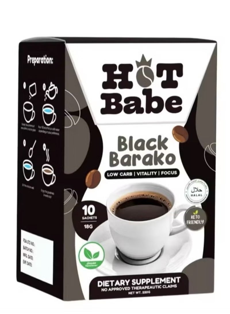 HOT BABE BLACK BARAKO LOW CARB VITALITY FOCUS