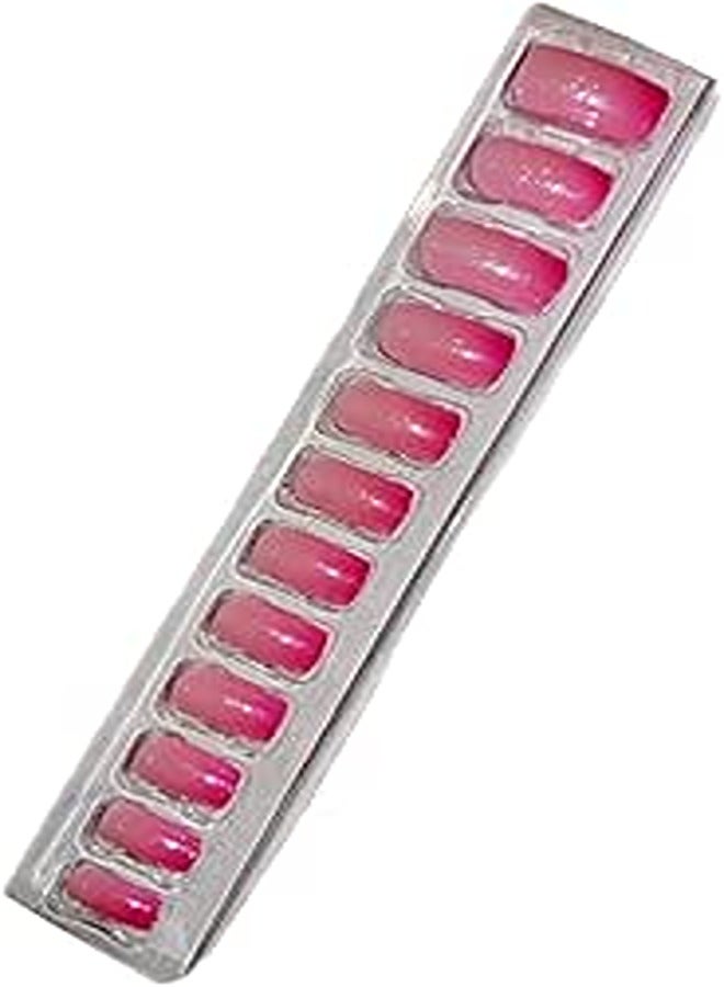 أظافر صناعية لاصقة بالغراء - 12 قطعة