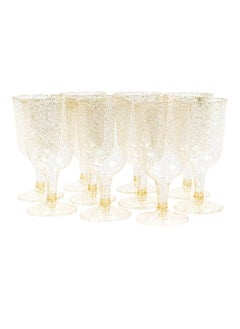 Excefore Plastic Wine Glasses, 20Pcs Gold Glitter Premium Champagne Glass for Wedding Anniversary Garden Barbecue Party - 190ml  - Image 1