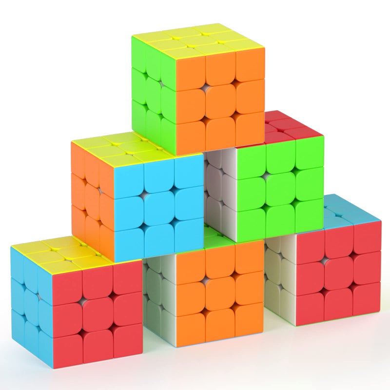 VDEALEN مجموعة مكعبات السرعة 3x3x3 بحجم كامل 22 بوصة هدايا حفلات الألغاز لعبة بدون ملصقات مجموعة مكعبات سحرية جائزة للفصول الدراسية للطلاب هدايا لحفلات عيد الميلاد هدايا للأطفال والمراهقين والبالغين 6 قطع - Image 3